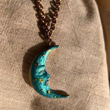 Load image into Gallery viewer, Teal Moon-Star Necklace
