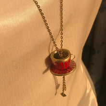 Load image into Gallery viewer, Red Cup &amp; Saucer Necklace
