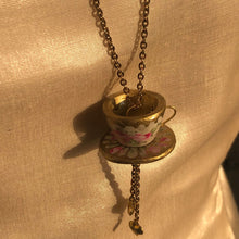 Load image into Gallery viewer, Rose Cup &amp; Saucer Necklace
